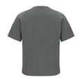 thumbnail image 6 of Summer Short Sleeve Tops Women Loose Fit V Neck Cotton Linen Shirts Solid Cozy Casual Beach Blouses (M, Gray), 6 of 7