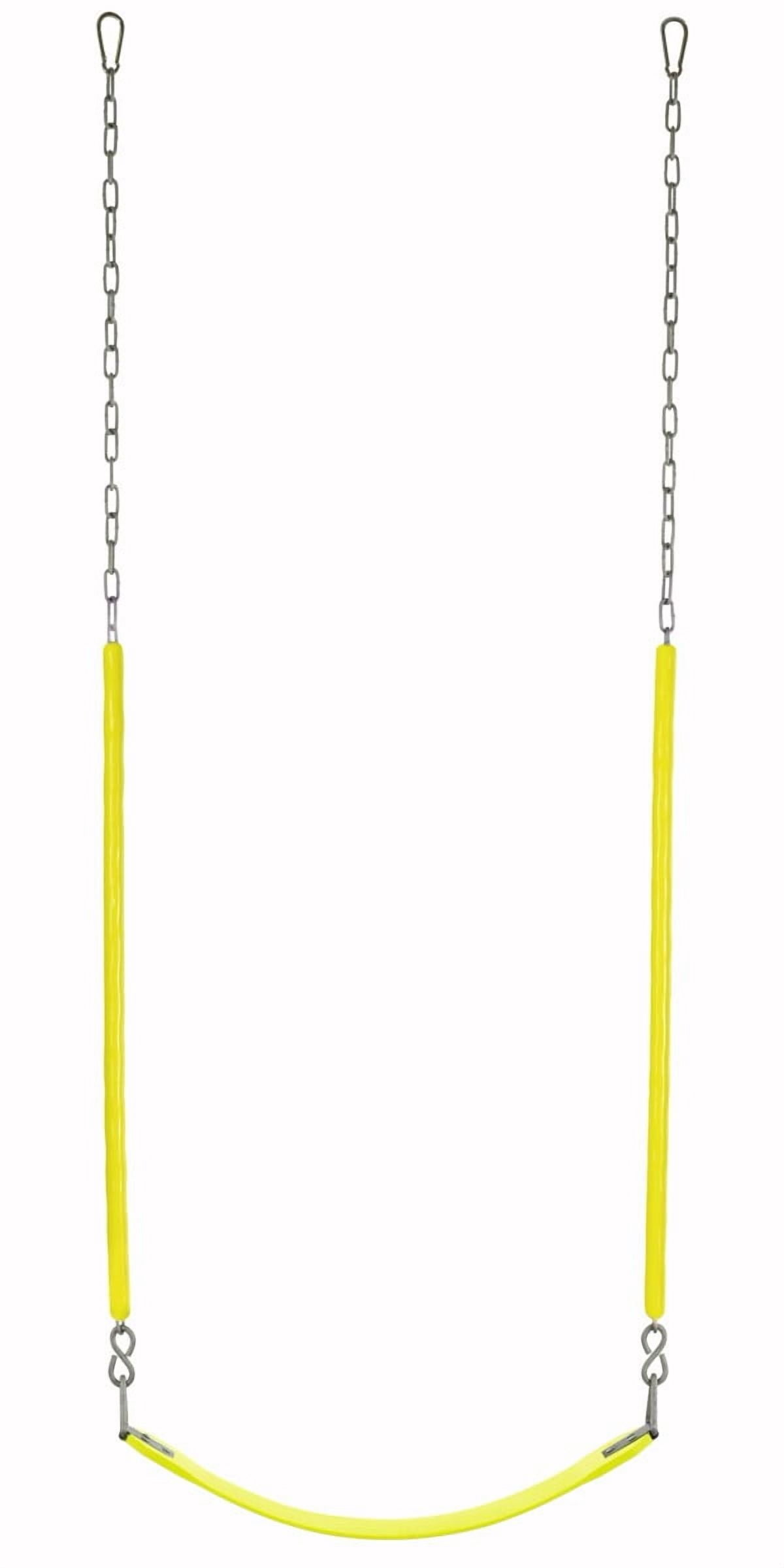 Machrus Swingan Belt Swing For All Ages with Soft Grip Chain - Fully Assembled - Yellow