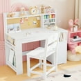 thumbnail image 1 of Bureau d'Étude pour Enfants Réglable avec Chaise – Table d'Activités en Bois avec Plateau Inclinable et Étagère de Rangement, Bibliothèque, Armoire – Meuble Ergonomique pour Enfants de 3 à 8 Ans, Chambre Ou Bureau d'Étude, Blanc, 1 of 7