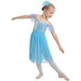 thumbnail image 6 of IBTOM CASTLE Girls Lyrical Dance Costume Ballet Leotard Sequin Spaghetti Straps Tulle Long Dress Ballerina Outfits Princess Dress up 7-8 Years Blue, 6 of 8