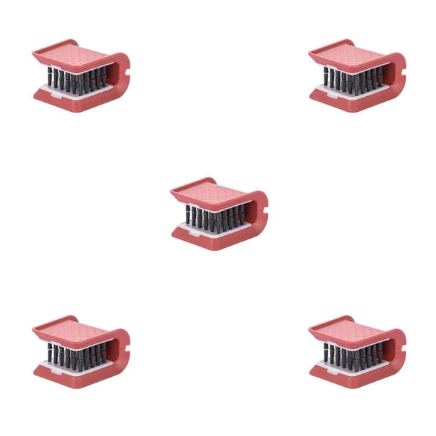 Bearachild Esponja Cepillo Depurador En forma de U Platos de cena Platos Herramienta de Mancha rápida Vajilla Removedor de fregado Gadget Rosa Rosado 5Conjunto