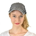 thumbnail image 2 of C.C Ponycap Messy High Bun Ponytail Adjustable Mesh Trucker Baseball Cap Hat, Criss Cross Mesh Gray, 2 of 3