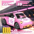 thumbnail image 4 of Flooyes Remote Control Car for Girls, Pink RC Car, 2.4Ghz RC Convertible with Rechargeable Battery, Birthday Gifts Toy for 3 4 5 6 7 8 Years Old Girls Boys, 4 of 6