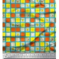 thumbnail image 1 of Soimoi Poly Georgette Fabric Geometric Square,Text & Bear Face Kids Printed Craft Fabric by The Yard 42 Inch Wide, 1 of 3