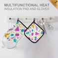 thumbnail image 4 of Yayeee Oven Mitts and Pot Holder Set of 2 Heat Resistant Kitchen Gloves Baking Hot Pad, Purple Abstract Shapes, 4 of 5