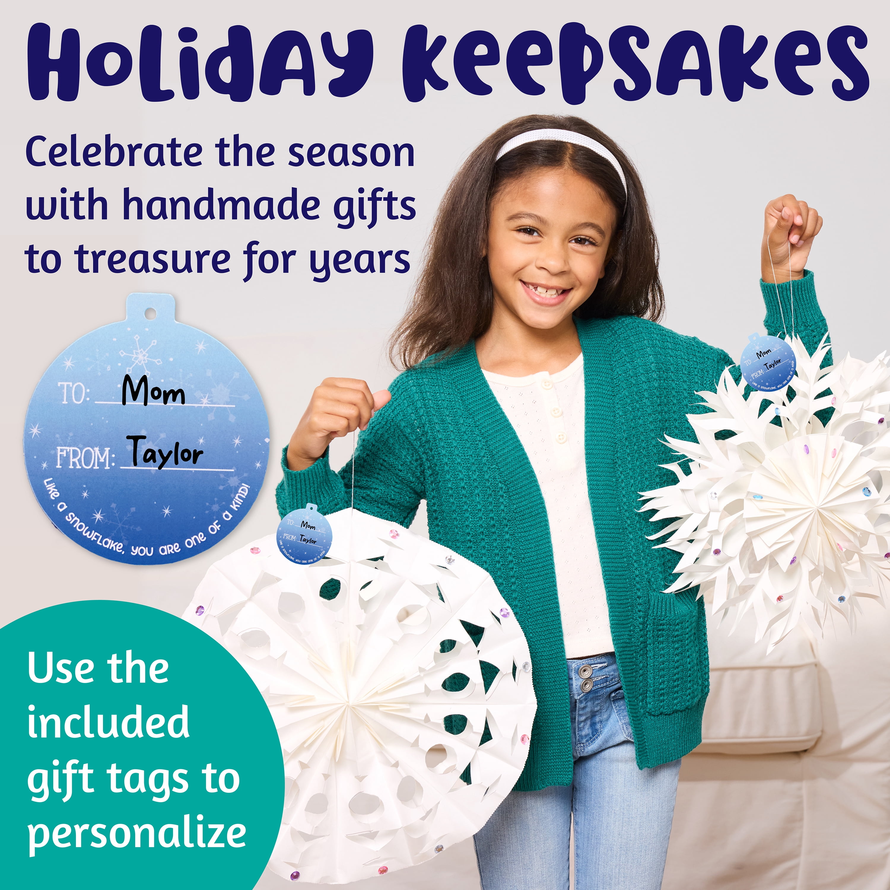 Creativity for Kids Make Your Own Snowflake Ornaments Kit | Create 8 DIY Paper & Foil Snowflakes (Ages 6+)