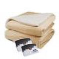 thumbnail image 2 of Pure Warmth Velour Sherpa Electric Heated Warming Blanket Twin Linen, 2 of 4