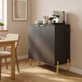 thumbnail image 3 of Topcobe 2-Door Buffet Cabinet Sideboard with Shelf and Metal Legs, Storage Cabinets for Living Room-Black, 3 of 8