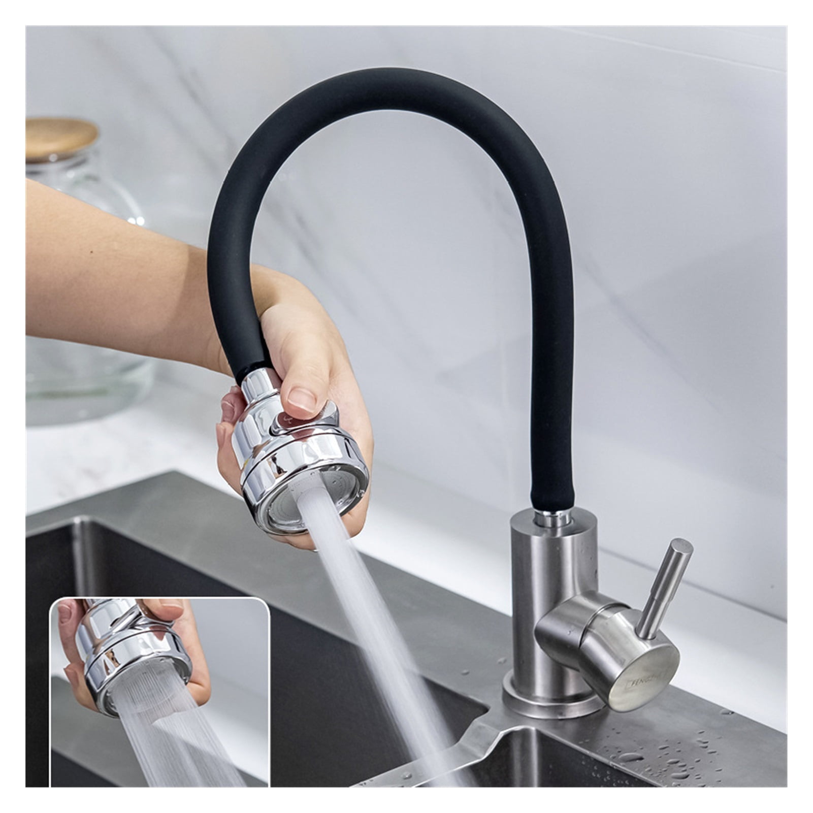 Hot And Cold Water Faucet Kitchen Sink Folding Universal Splash-proof Pressurized Bathroom Sink Basin Faucet