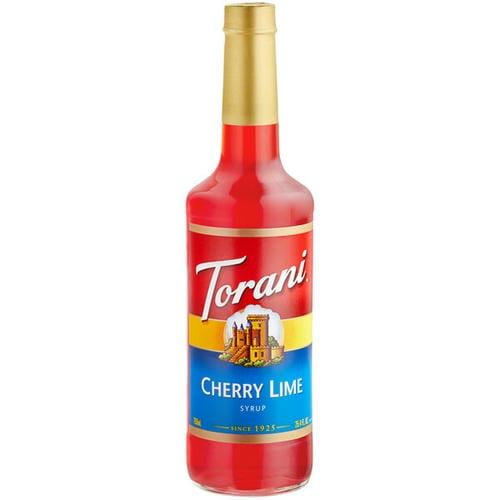 Torani Cherry Lime Flavoring Syrup, Professional Zesty Fruit Beverage Base, 750 mL (25.4 fl oz) Glass Bottle