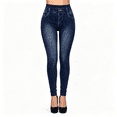 thumbnail image 2 of AGWOLF Skinny Jeans for Women Petite Comfy Stretchy Pants Leggings Casual Solid Pull On Denim Pants Elastic Waist Trousers Slim Fit Jean with Pockets, 2 of 5