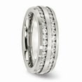 thumbnail image 4 of Stainless Steel 7mm Double Row CZ Ring Size: 8; for Adults and Teens; for Women and Men, 4 of 6