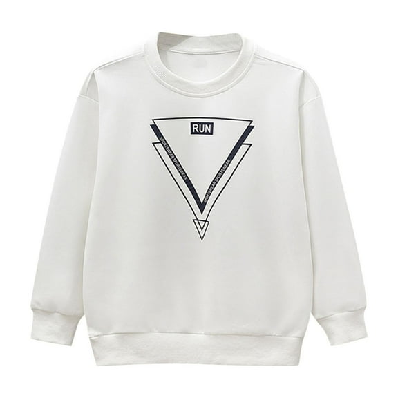 CYRBOKO Girls Pullover Sweatshirts, Crew Neck Autumn Casual Pullover Long Sleeve Tops White Size 7-8 T
