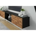 thumbnail image 4 of Kybele LLC Hilly  Wall - Mounted  Modern Floating 71"  TV Stand Wooden Black-Teak Walnut Glossy, 4 of 5