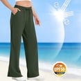 thumbnail image 2 of TaTaai Women's Outdoor Sun Protection Pants UPF 50+ Elastic Waist with Drawstring Side Pockets and Straight Leg Side Slit Casual Trousers Gift, 2 of 7