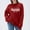 Red, variant on Women's Funny Graphic Print Oversized Pullover - Knit Long Sleeve Shirt, Casual Comfy Loose Fit Sweater