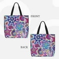 thumbnail image 3 of Naloa Cute Nautical Tote Bag for Women, Foldable Tote Bag With Zipper, Large Shoulder Bag, Top Handle Handbag for Travel, Work, Shopping, 3 of 9