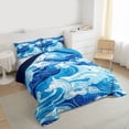 thumbnail image 3 of Castle Fairy Japanese Style Twin Comforter Sets for Kids Teenagers,Ocean Waves Bedding Set, 3 of 8