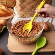 OFEFE 5 Pcs Small Different Colors Silicone Spoons, 8Inch Heat Resistant Nonstick Kitchen Silicone Tea Spoons for Cooking & Baking & Stirring