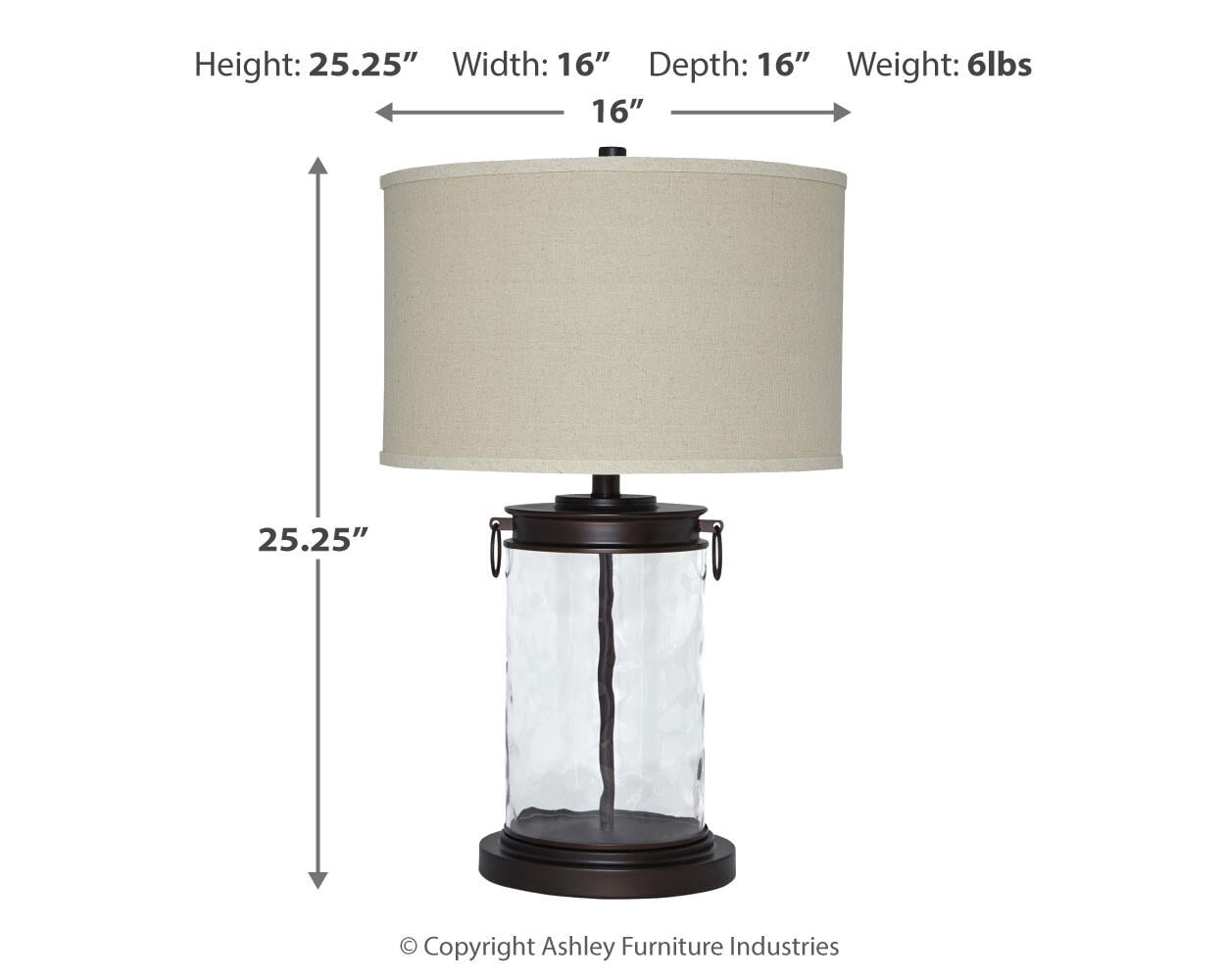 Signature Design by Ashley Casual Tailynn Table Lamp  Clear/Bronze Finish