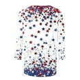 thumbnail image 4 of Riecok 3/4 Sleeve Blouses for Women Independence Day Crewneck Celebration Tees Casual Patriotic Tunic Tops, 4 of 4