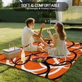 thumbnail image 4 of Orange Geometric Outdoor Rug for Patio/Deck/Porch, Non-Slip Large Area Rug 3 x 5 Ft, Black White Striped Abstract Lines Art Indoor Outdoor Rugs Washable Area Rugs, Camping Rug Carpet Runner, 4 of 8