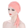thumbnail image 2 of AOOCHASLIY Hats for Women Clothes Women Solid India Hat Muslim Ruffle Cancer Chemo Hat Beanie Wrap Cap, 2 of 2