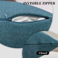 thumbnail image 4 of ZOPZO Decorative Throw Pillow Covers Pack of 2, Peacock Blue, 16x16 Inch, Linen Cushion Cases with Leather Label, Boho Accent for Sofa Couch Bed, 4 of 8