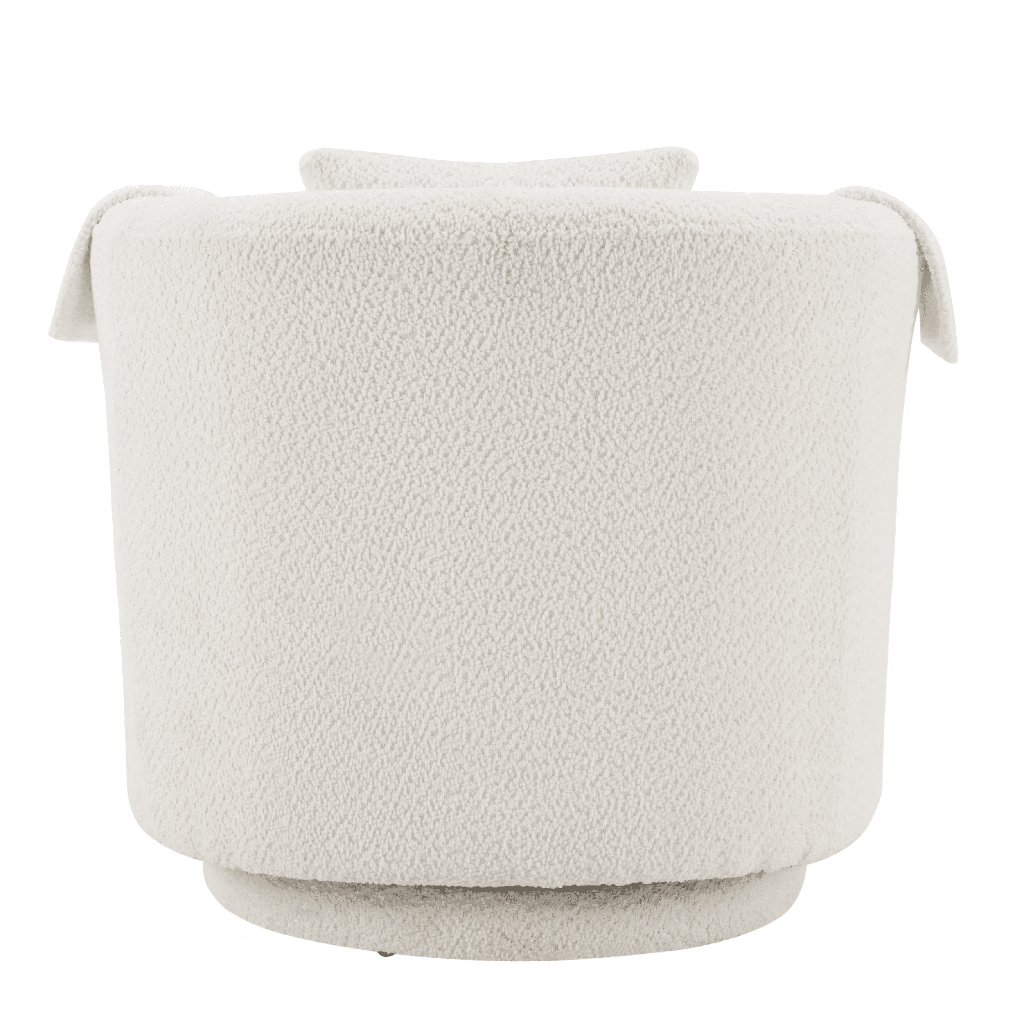 Aukfa Swivel Barrel Accent Chair with Ottoman, Upholstered Armchair Lounge Chair with Pillow & Armrest Covers,White