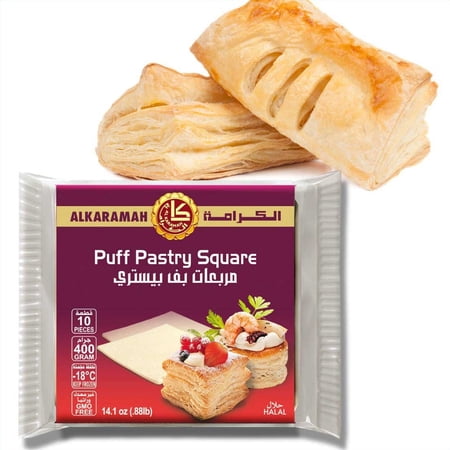 10 PUFF PASTRY SQUARE AlKaramah 400g – upc 732542000087 10 PUFF PASTRY SQUARE AlKaramah 400g – upc 732542000087