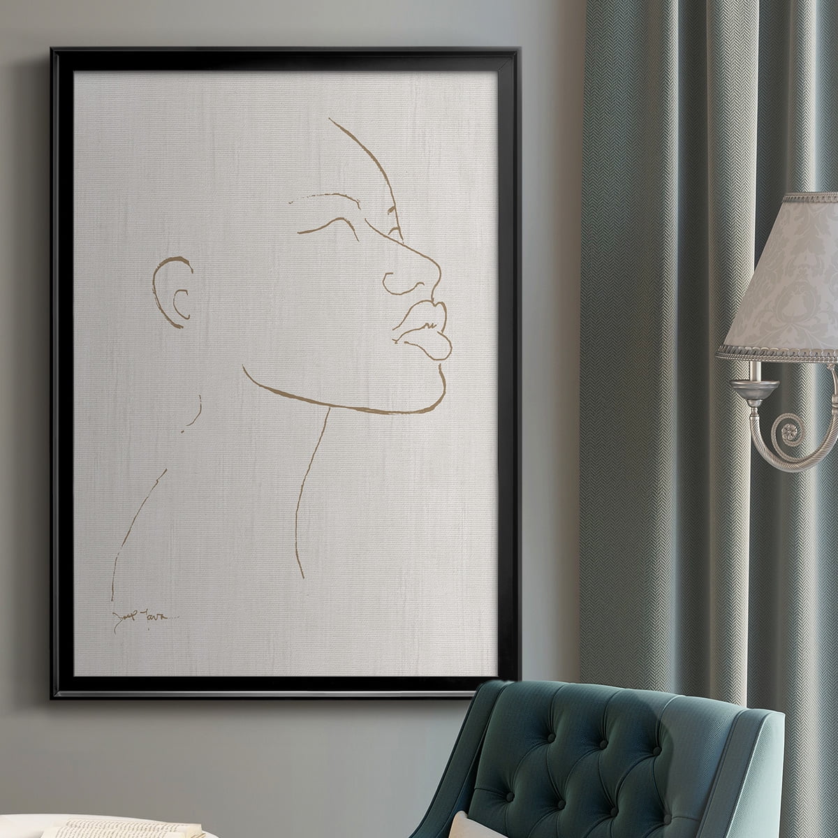 Portrait Sketch I Premium Framed Print - Ready to Hang