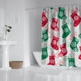 thumbnail image 2 of Christmas Stocking Pattern Shower Curtain 72"x72" ,Bathroom Decorative Shower Curtains Set with 12 Hooks,Modern Waterproof Washable Shower Curtain, 2 of 6