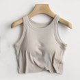 thumbnail image 5 of Baberdicy Camisole Top Clearance! Women's Solid Color Thread with Chest Pad Bra One Undershirt Women Basic Long Tanks Beige, 5 of 7