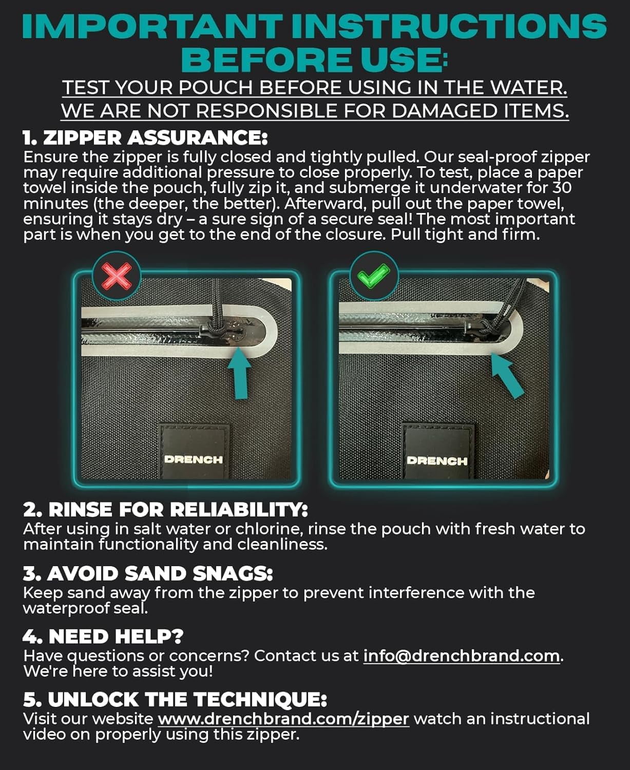 Drench Fanny Pack Waist Dry Bag Waterproof Submersible Floating with Phone Pouch