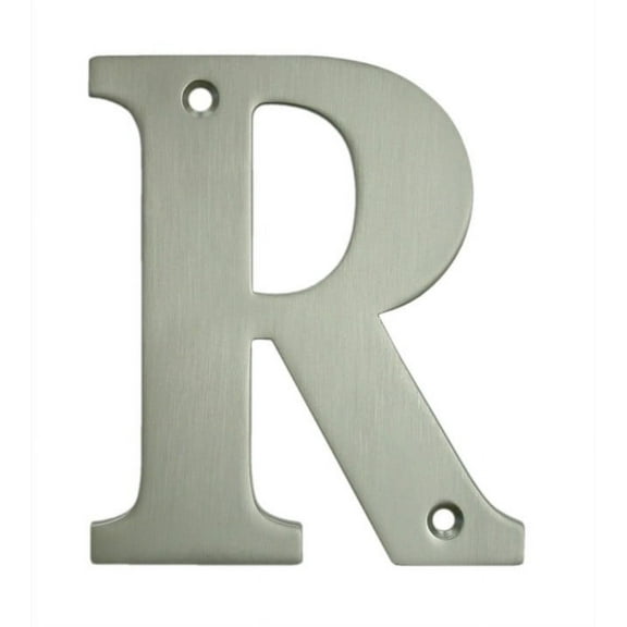 Deltana RL4R-15 4" Residential Letter R; Satin Nickel Finish