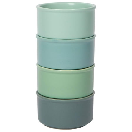 HeSLehs Leaf Set of 4 Stoneware Ramekins