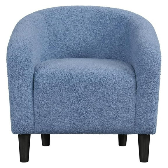 AIZYT Barrel Chair, Soft Sherpa Accent Chair Side Chair Club Chair Modern Style Deep Seating Barrel Armchair for Living Room Furniture Reading Room Bedroom, Blue