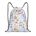 thumbnail image 1 of Saiise Cute Shark Pattern Sports Drawstring Backpack - String Swim Gym Bag with Wet Proof Pocket for Women&Men-Medium, 1 of 6