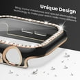 thumbnail image 4 of CIRUTVAL Bling PC Case Cover with Tempered Glass Screen Protector Compatible with Apple Watch case 40mm 44mm 42mm 38mm iWatch Diamond bumper+Screen Protector Apple Watch Series se 6 5 4 3 2 1, 4 of 10