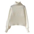 thumbnail image 2 of Women's Ribbed Turtleneck Knit Sweater High Neck Long Sleeve Thermal Pullover Soft Warm Casual Top for Fall Winter Fashion, 2 of 4