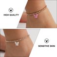 thumbnail image 4 of Shisuyan Foot Chain Rhinestone Anklet Jewelry Pink Alloy 4Pcs 8.7x0.8In, 4 of 8
