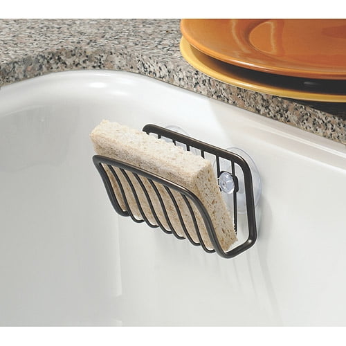 Clear Sponges InterDesign Kitchen Sink Suction Holder for Soap Scrubbers 