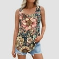 thumbnail image 4 of Black*Friday Discounted Items under $5 GaThRRgYP Casual Tank Tops Sleeveless Blouse for Women,Womens Summer Tops under $5,Women's New Loose Casual Crew-neck Pleated Print Fashion Top Multicolor XXL, 4 of 6