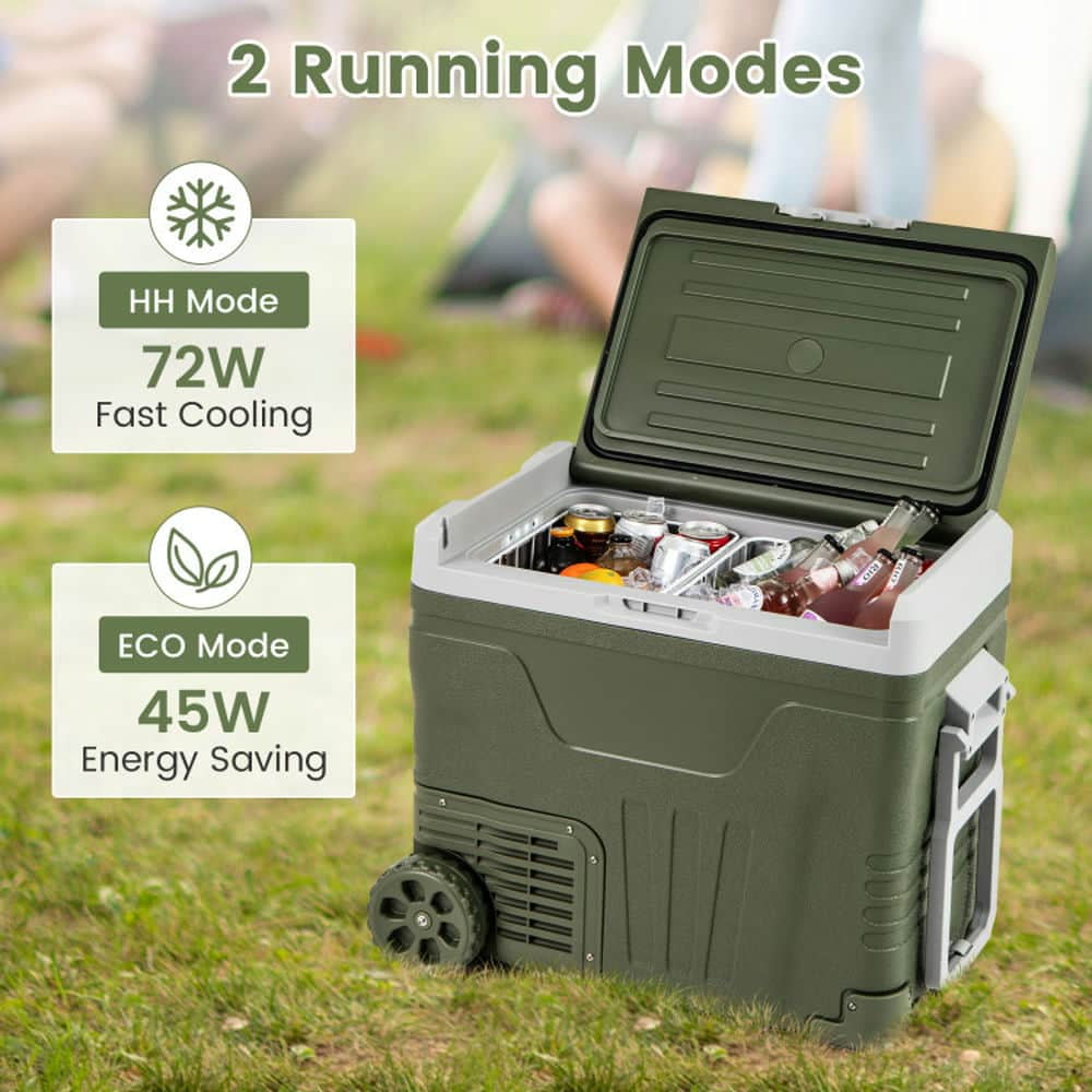 Spaco 12 Volt Car Refrigerator Portable Car Fridge with Adjustable Range, 50L Car Refrigerator, Green