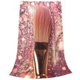 thumbnail image 2 of Honeii Makeup Brush on Pink Glitter Print Fleece Blanket - Throw Blanket for Bed, Sofa, Couch, Camping, and Travel , Microplush Ultra Soft Warm Blanket-60"x50", 2 of 7