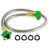 Short Garden Hose 3FT 5FT US 304 Stainless Steel Garden Leader Hose with Female to Female Connector Leakproof Outdoor Flexible Water Hose 435PSI Max