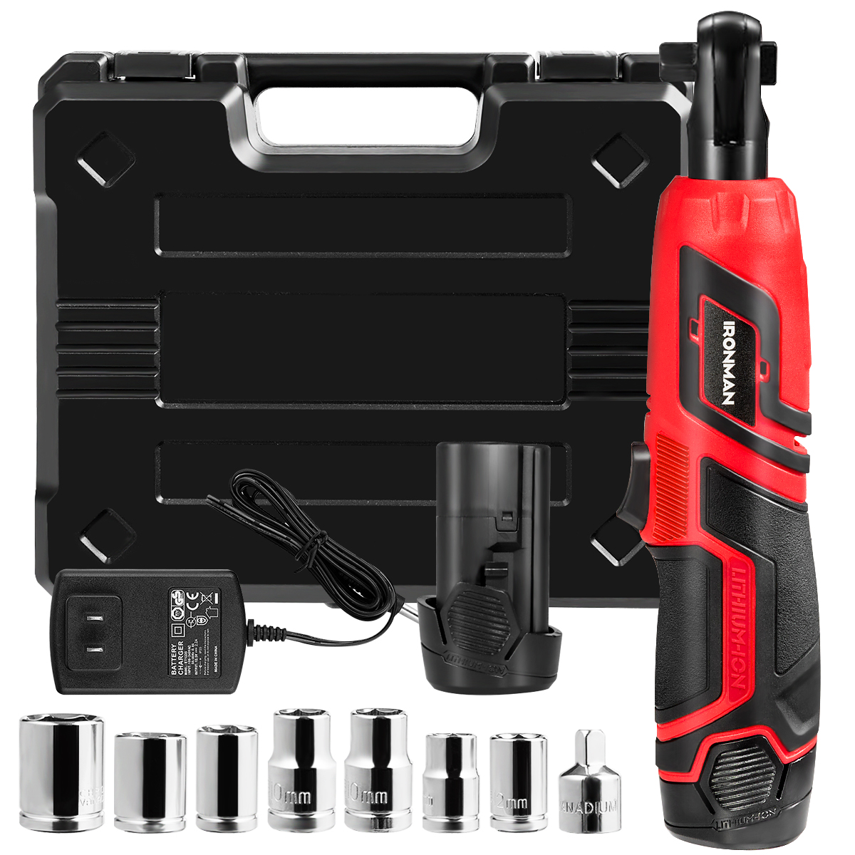 Cordless Electric 3/8'' Ratchet Wrench 12V Ratchet Tool Kit 1017mm