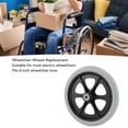thumbnail image 3 of Reemplazo De Ruedas Para Sillas De Ruedas, Rodamientos De Metal, 2 Piezas, Ruedas Para Sillas De Ruedas, PU Gris, Fuerte Capacidad De Carga Para Personas Mayores, 3 of 7