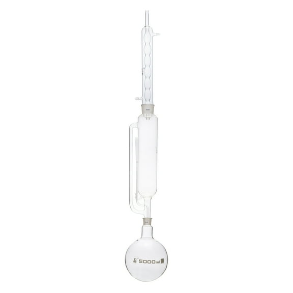 Soxhlet Extraction Apparatus - 2000mL Extractor, 5000mL Flask, Condenser - Borosilicate Glass - Eisco Labs
