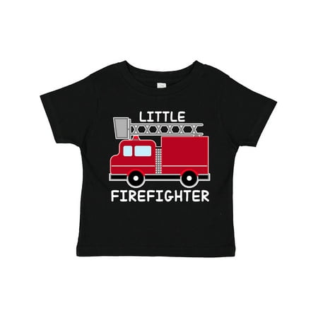 

Inktastic Red Fire Little Firefighter White Text Gift Toddler Boy or Toddler Girl T-Shirt